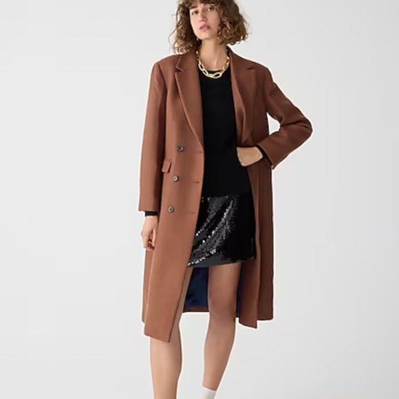 J. CREW Pink Orchid Double-breasted topcoat in Italian melton wool blend - Picture 8 of 9